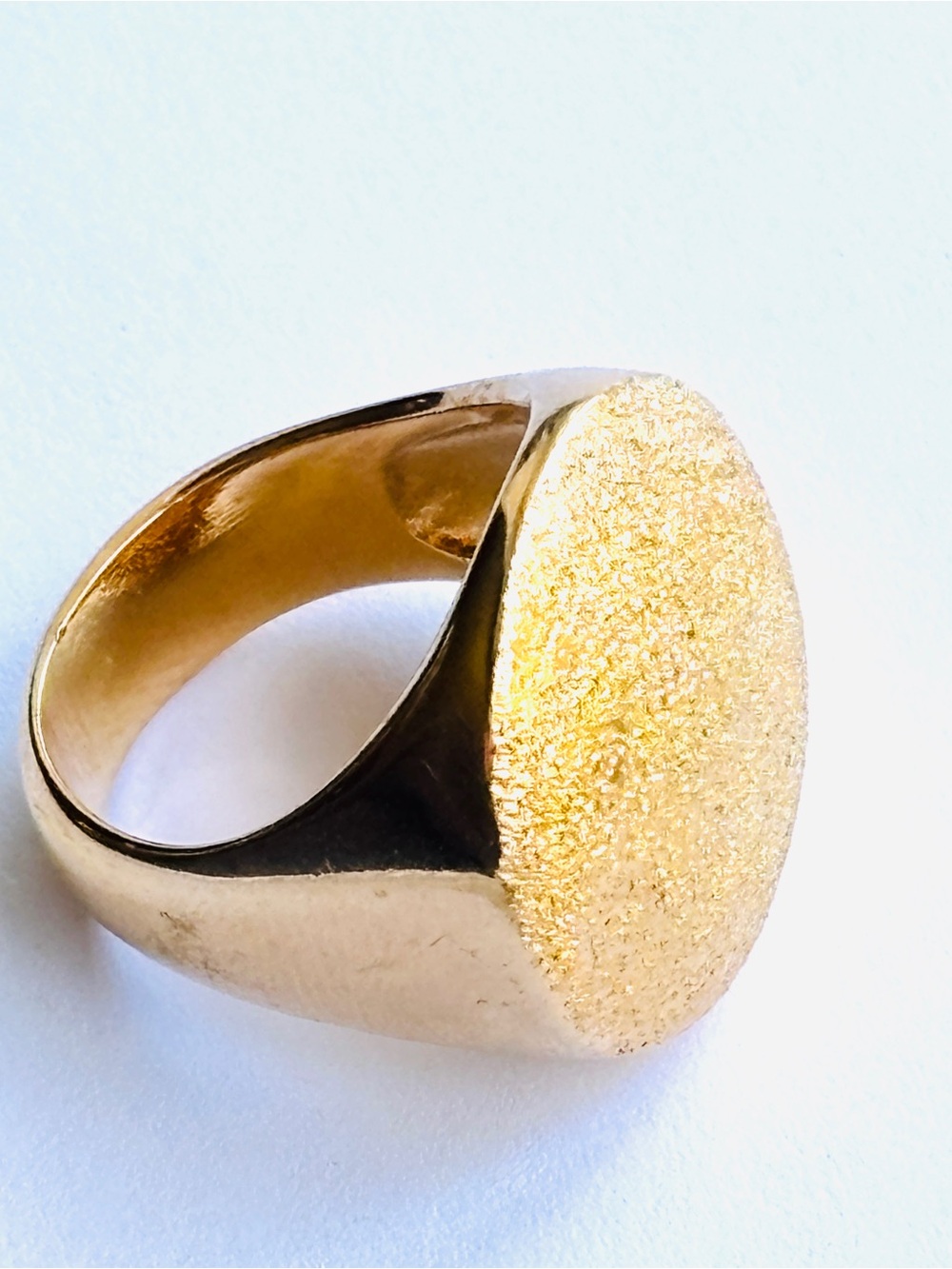Bronzoro Italy 18K Gold Plated Bronze Textured Dome Statement Ring Gold Size 7